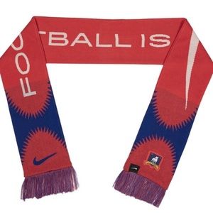 Nike x Ted Lasso “football is life” soccer scarf, salmon and blue AFC Richmond